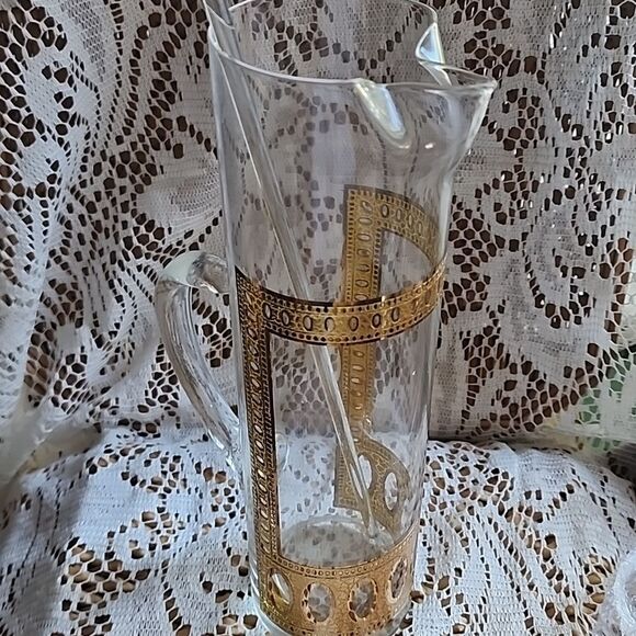 Vintage MCM Martini Pitcher With Glass Stirrer Culver Antigua - Picture 6 of 13